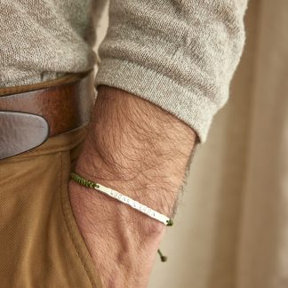 Men custom bar macrame bracelet